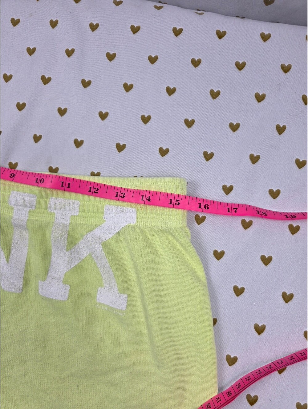 Victorias Secret PINK Vintage Y2llow Logo butt Sweat Shorts Y2k SMALL - Picture 6 of 6